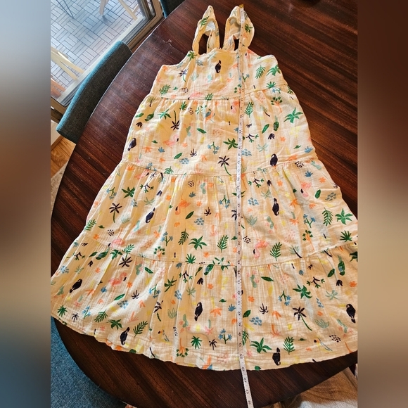 Hanna Andersson Tropical Maxi Tiered Sleeveless Dress 14-16 (160cm) Ivory - Picture 8 of 15